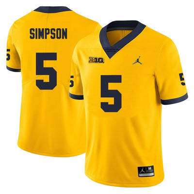 Men’s #5 Anthony Simpson Michigan Wolverines  Football Jersey