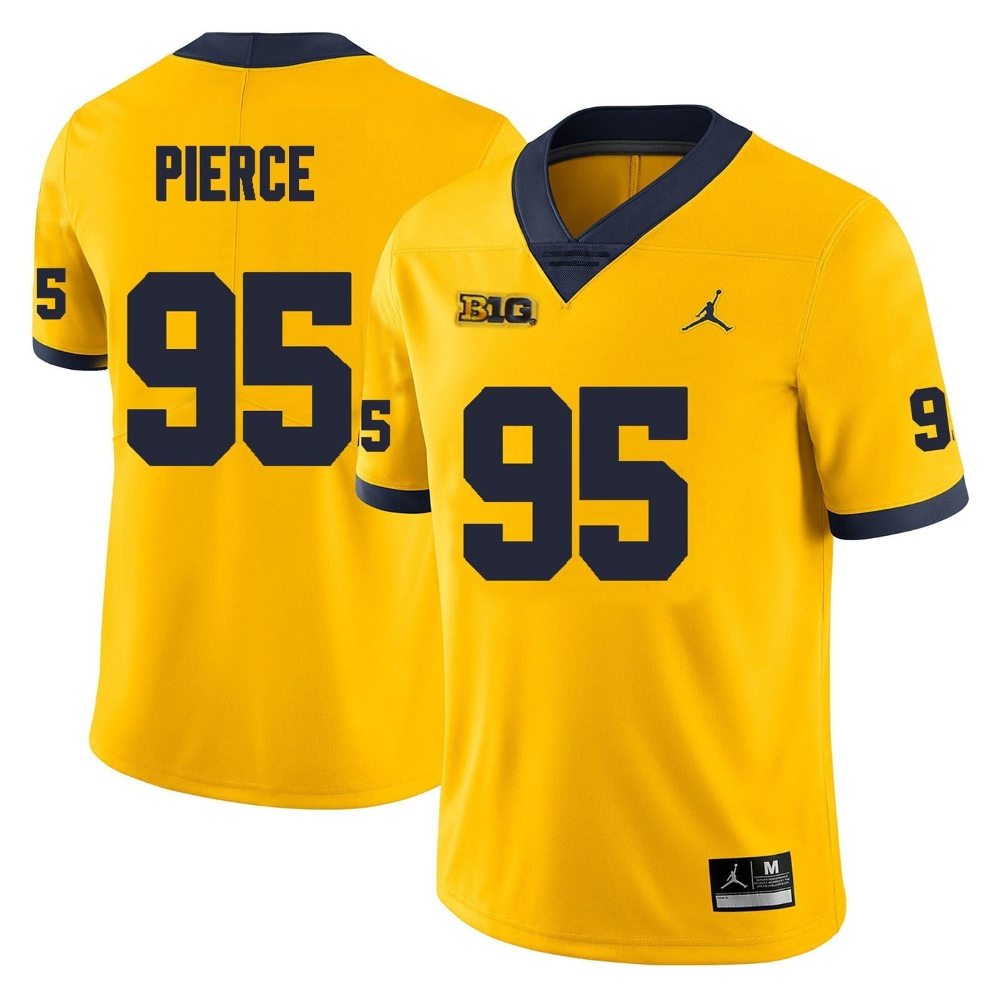Men’s #95 Trey Pierce Michigan Wolverines Football Jersey