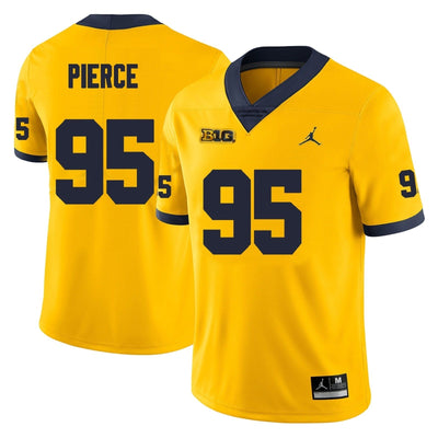 Men’s #95 Trey Pierce Michigan Wolverines Football Jersey