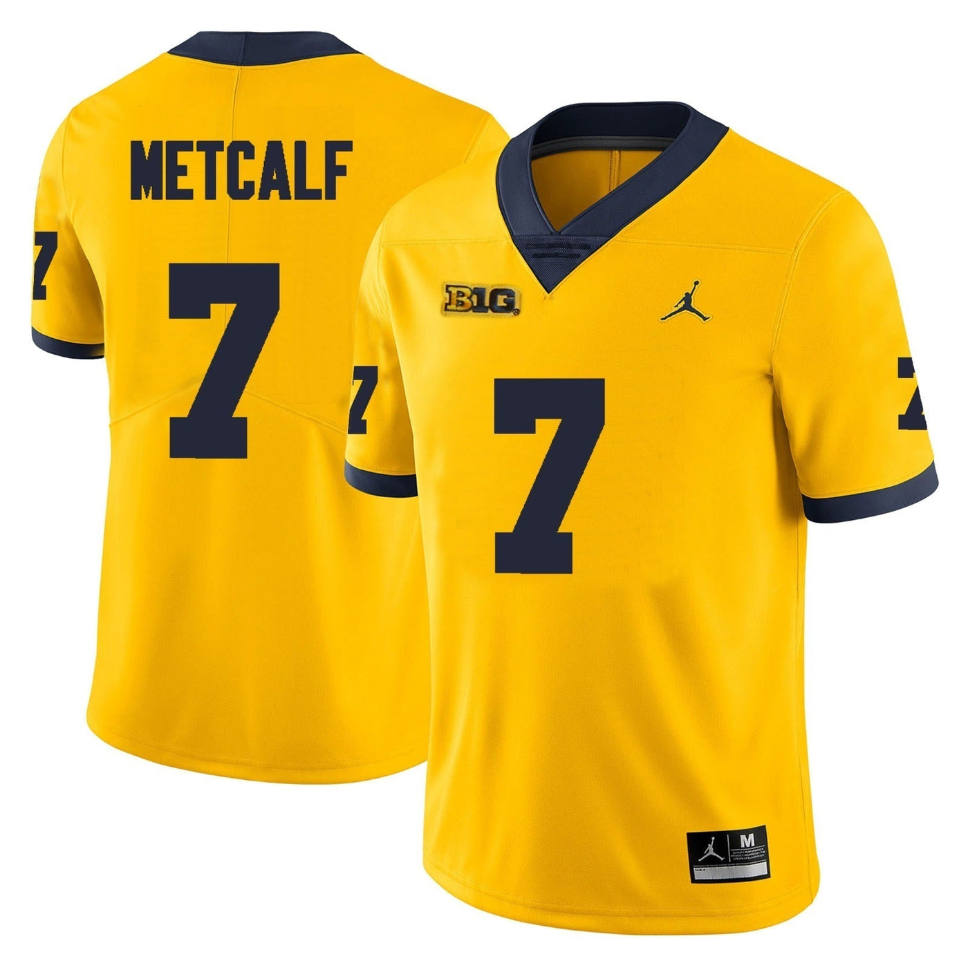 Men’s #7 TJ Metcalf Michigan Wolverines Football Jersey