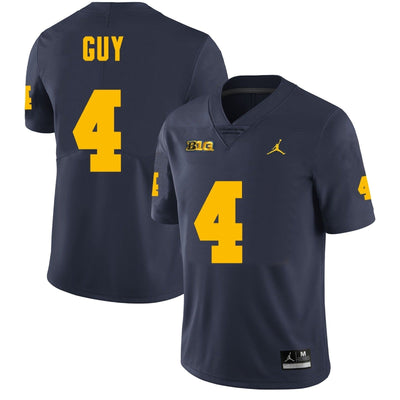 Men’s #4 TJ Guy Michigan Wolverines Football Jersey