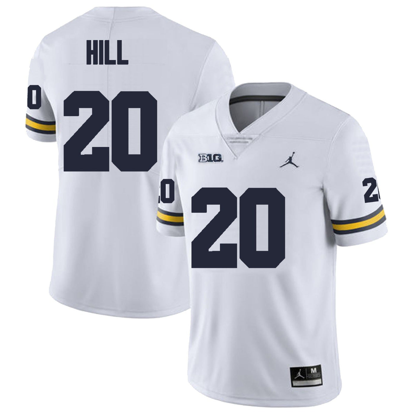 Men’s #20 Jyaire Hill Michigan Wolverines Football Jersey