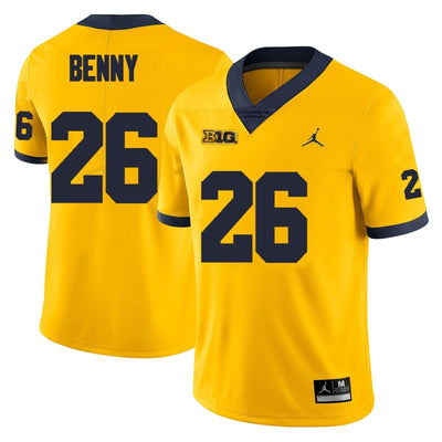 Men’s #26 Rayshaun Benny Michigan Wolverines Football Jersey
