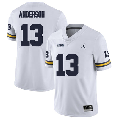 Men’s #13 Caleb Anderson Michigan Wolverines Football Jersey