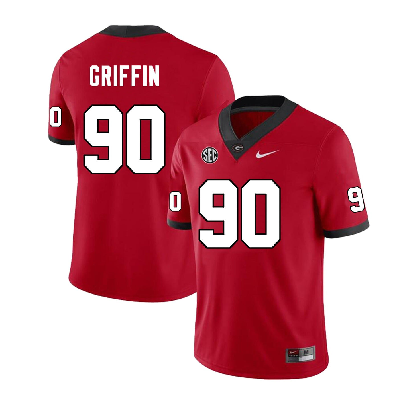 Men's #90 Elijah Griffin Georgia Bulldogs Football Jersey