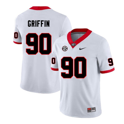 Men's #90 Elijah Griffin Georgia Bulldogs Football Jersey