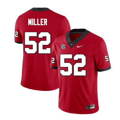 Men's #52 Christen Miller Georgia Bulldogs Football Jersey
