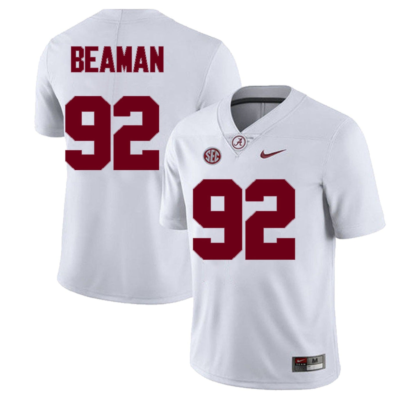 Men's #92 Jeremiah Beaman Alabama Crimson Tide Football Jersey