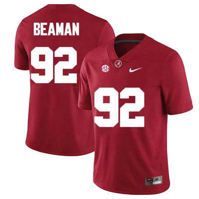 Men's #92 Jeremiah Beaman Alabama Crimson Tide Football Jersey