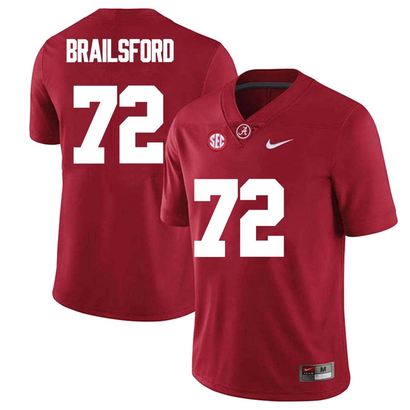 Men's  #72 Park Brailsford Alabama Crimson Tide Football Jersey