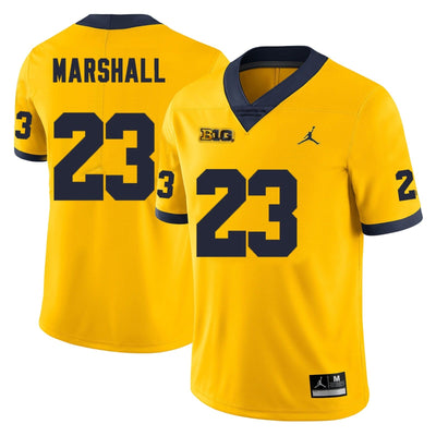 Men’s #23 Jordan Marshall Michigan Wolverines  Football Jersey
