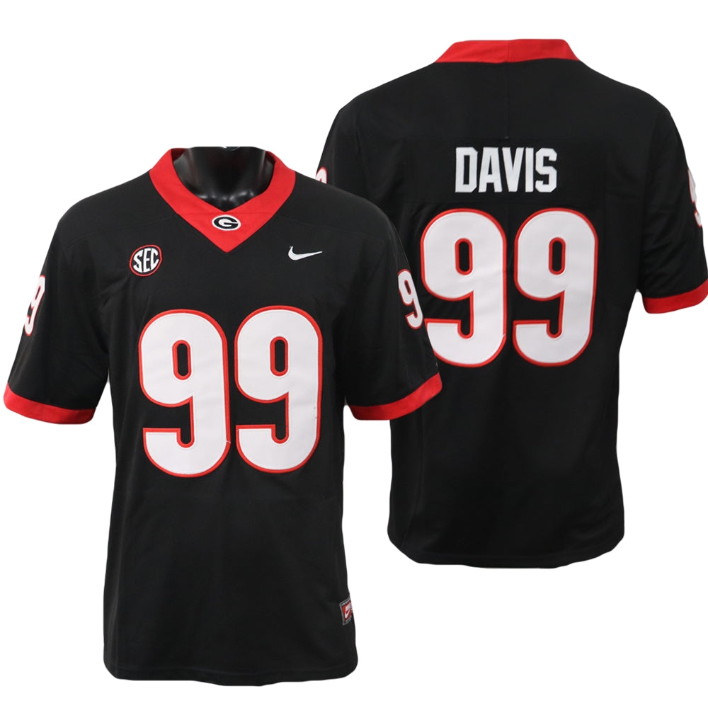 Men's #99 Jordan Davis Georgia Bulldogs Football Jersey