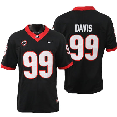 Men's #99 Jordan Davis Georgia Bulldogs Football Jersey