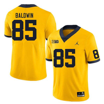 Men's #85 Daylen Baldwin Michigan Wolverines Football Jersey