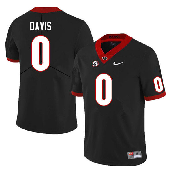 Men's #0 Rian Davis Georgia Bulldogs College Football Jersey
