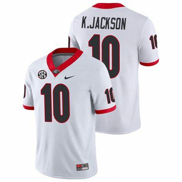 Men's #10 Kearis Jackson Georgia Bulldogs College Football Jersey