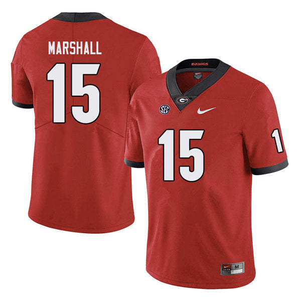 Men's #15 Trezmen Marshall Georgia Bulldogs College Football Jersey