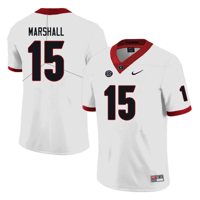 Men's #15 Trezmen Marshall Georgia Bulldogs College Football Jersey