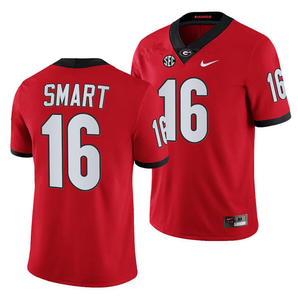 Men’s #16 Kirby Smart Georgia Bulldogs Football Jersey