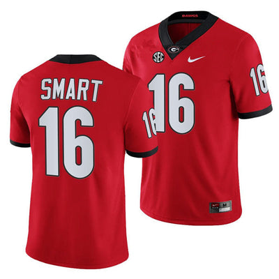 Men’s #16 Kirby Smart Georgia Bulldogs Football Jersey