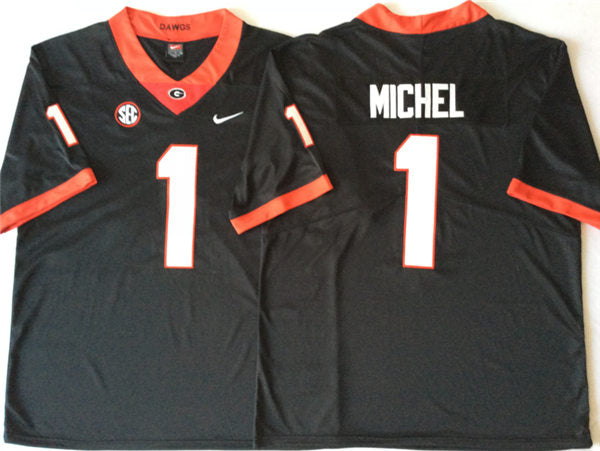 Men's #1 Sony Michel Georgia Bulldogs College Football Jersey
