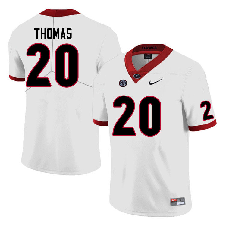 Men's #20 JaCorey Thomas Georgia Bulldogs College Football Jersey