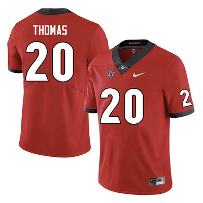 Men's #20 JaCorey Thomas Georgia Bulldogs College Football Jersey