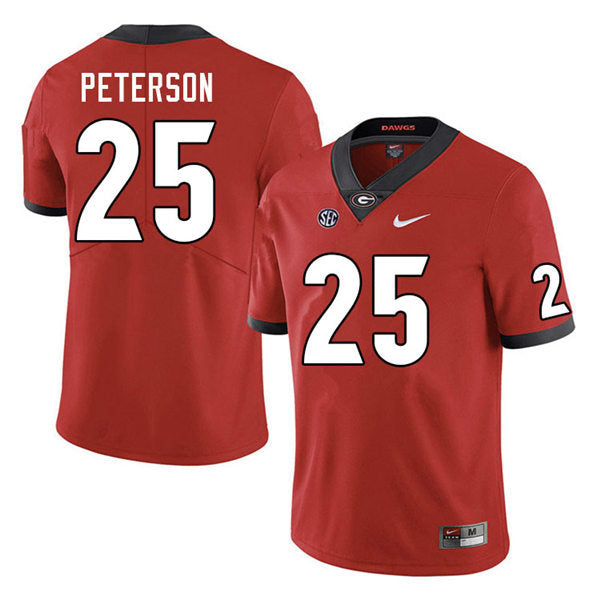 Men's #25 Steven Peterson Georgia Bulldogs College Football Jersey