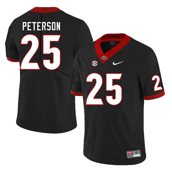 Men's #25 Steven Peterson Georgia Bulldogs College Football Jersey