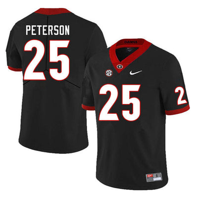Men's #25 Steven Peterson Georgia Bulldogs College Football Jersey