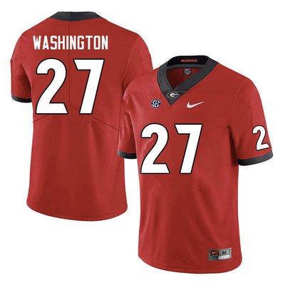 Men's #27 C.J. Washington Georgia Bulldogs College Football Jersey