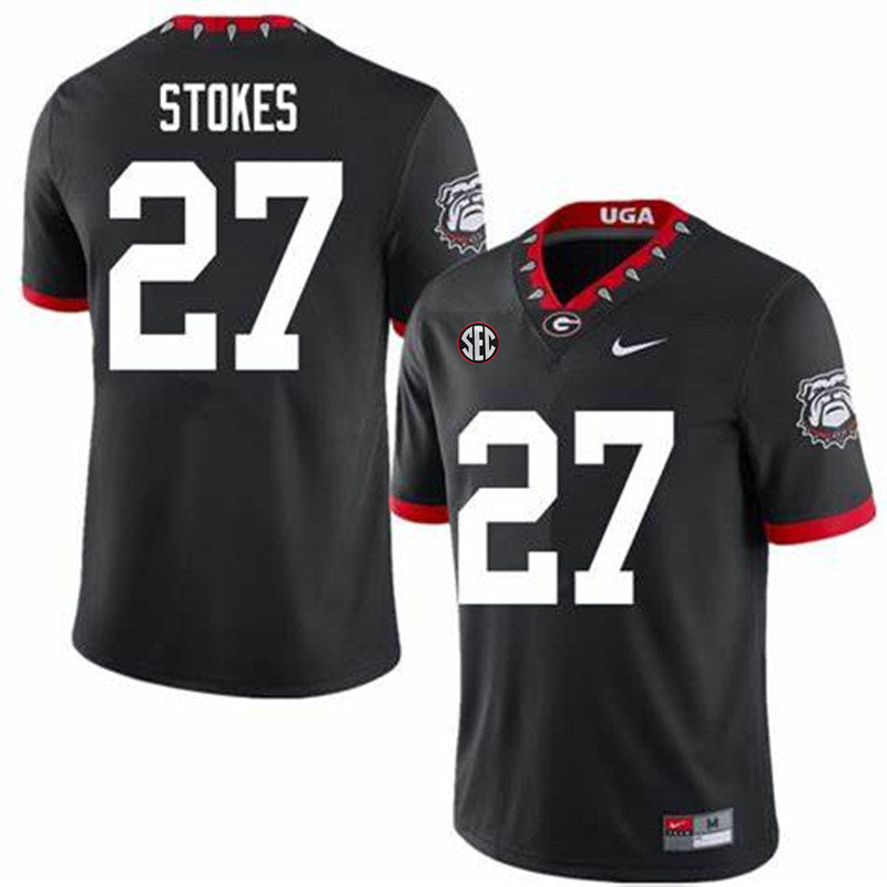 Men's #27 Eric Stokes Georgia Bulldogs College Football Jersey