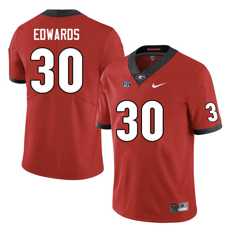 Men's #30 Daijun Edwards Georgia Bulldogs College Football Jersey