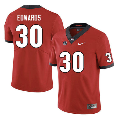 Men's #30 Daijun Edwards Georgia Bulldogs College Football Jersey