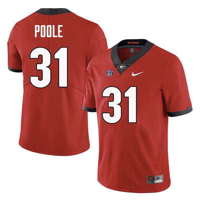 Men's #31 William Poole Georgia Bulldogs College Football Jersey