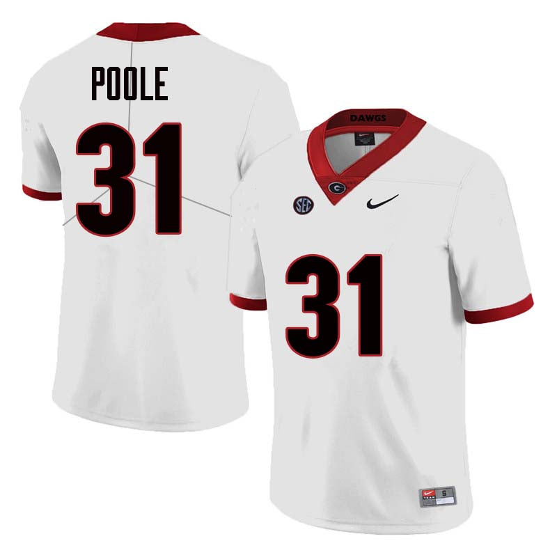 Men's #31 William Poole Georgia Bulldogs College Football Jersey
