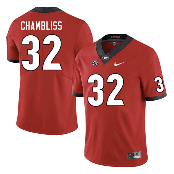 Men's #32 Chaz Chambliss Georgia Bulldogs College Football Jersey