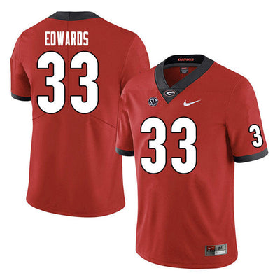 Men's #33 Daijun Edwards Georgia Bulldogs College Football Jersey
