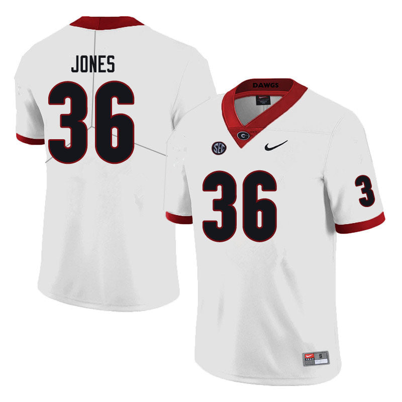 Men's #36 Garrett Jones Georgia Bulldogs Football Jersey