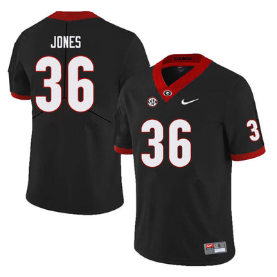 Men's #36 Garrett Jones Georgia Bulldogs Football Jersey