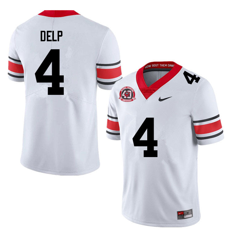 Men's #4 Oscar Delp Georgia Bulldogs College Football Jersey