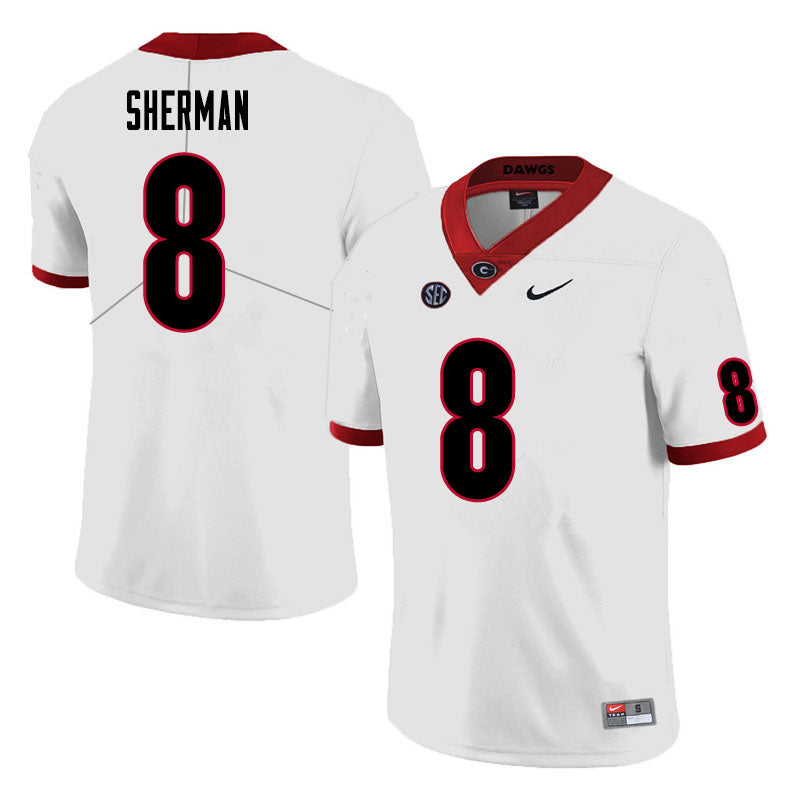 Men's #8 MJ Sherman Georgia Bulldogs College Football Jersey