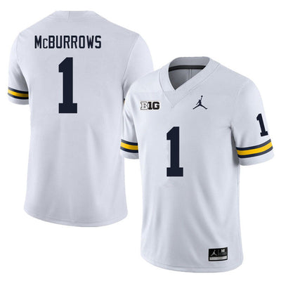 Men's #1 JaDen McBurrows Michigan Wolverines College Football Jersey