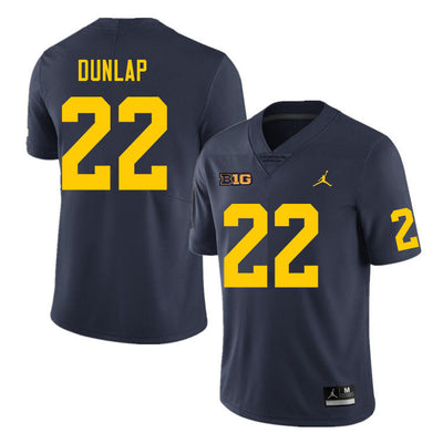 Men's #22 Tavierre Dunlap Michigan Wolverines College Football Jersey