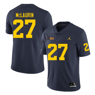 Men's #27 Tyler McLaurin Michigan Wolverines College Football Jersey