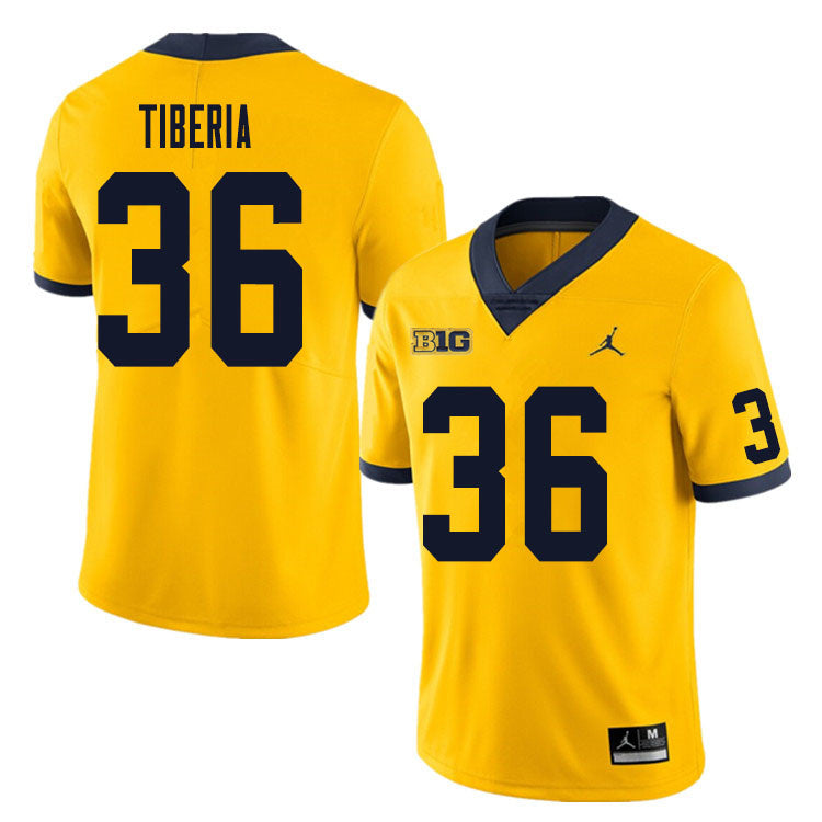 Men's #36 Nico Tiberia Michigan Wolverines College Football Jersey