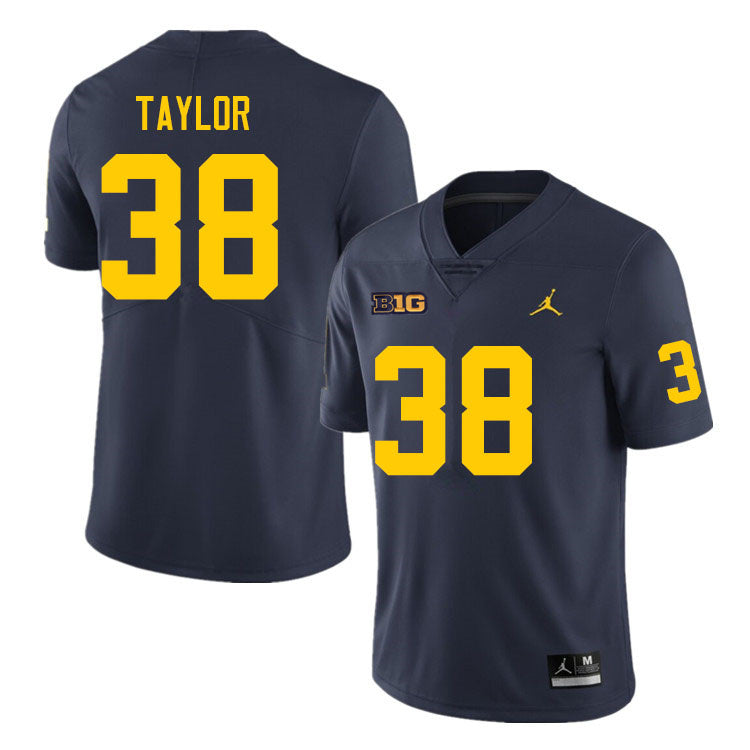 Men's #38 Joe Taylor Michigan Wolverines College Football Jersey