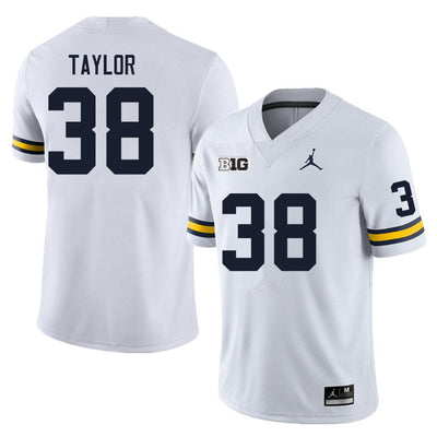 Men's #38 Joe Taylor Michigan Wolverines College Football Jersey