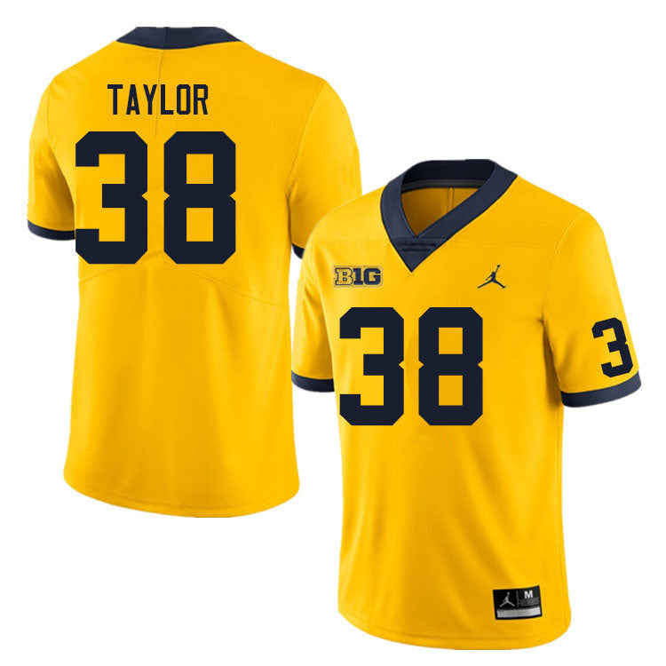 Men's #38 Joe Taylor Michigan Wolverines College Football Jersey