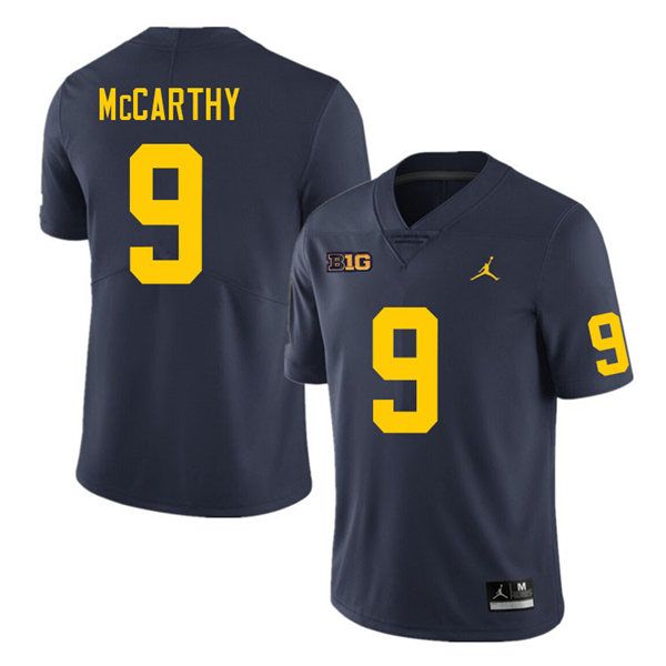 Men’s Michigan Wolverines #9 J.J. McCarthy Football Jersey
